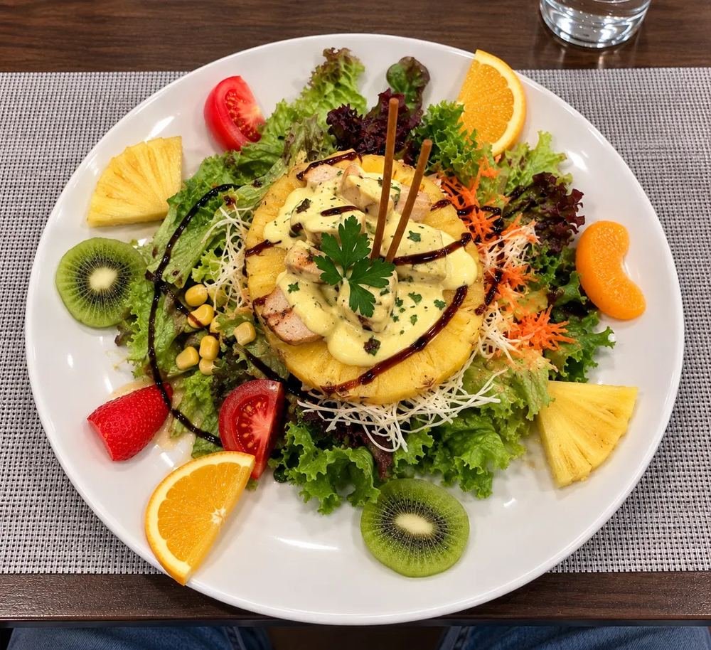 Salade composée à l’ananas et au poulet